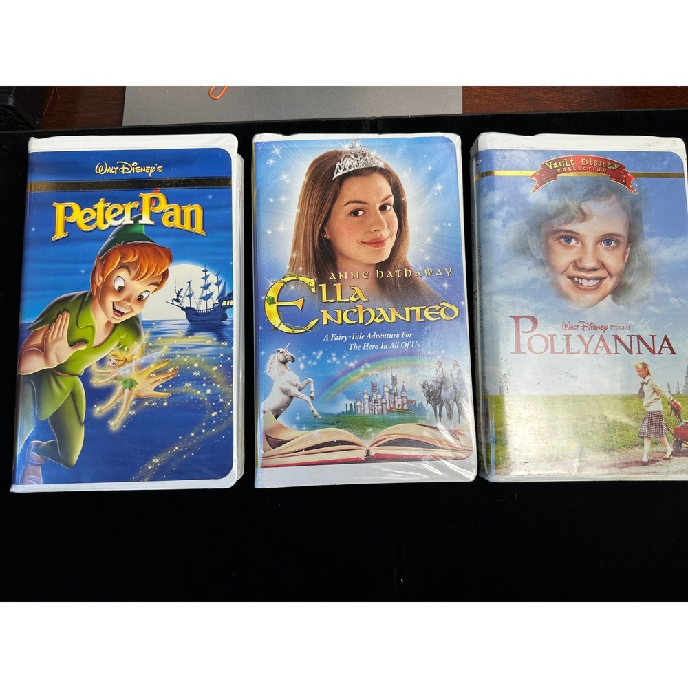 Disney VHS Lot Peter Pan Special Edition Ella Enchanted Pollyanna Vault Disney